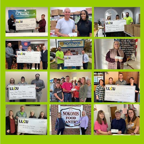 LLCU Donated 25,000 to Several Central Illinois Food Pantries Land
